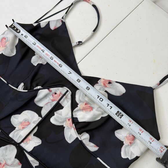 Banana Republic Maxi Slip Dress Sz 2 Tall Strappy Pieced Floral Coquette Empire - Picture 8 of 14